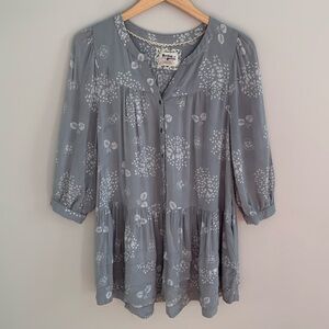 Anthropologie Holding Horses Pavin Floral Ruffle Tunic Top Small Cottagecore